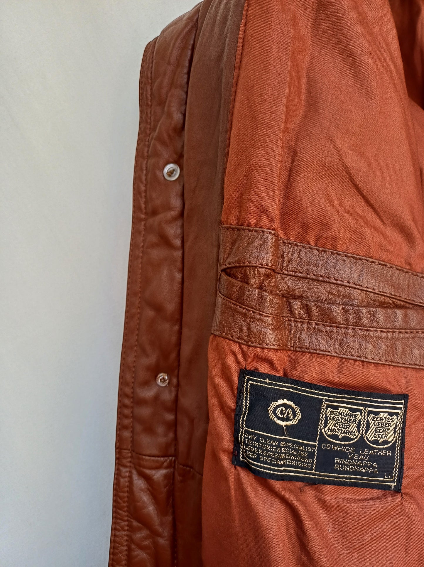 Angelo Litrico Cowhide Leather Long Coat Mens EU 54