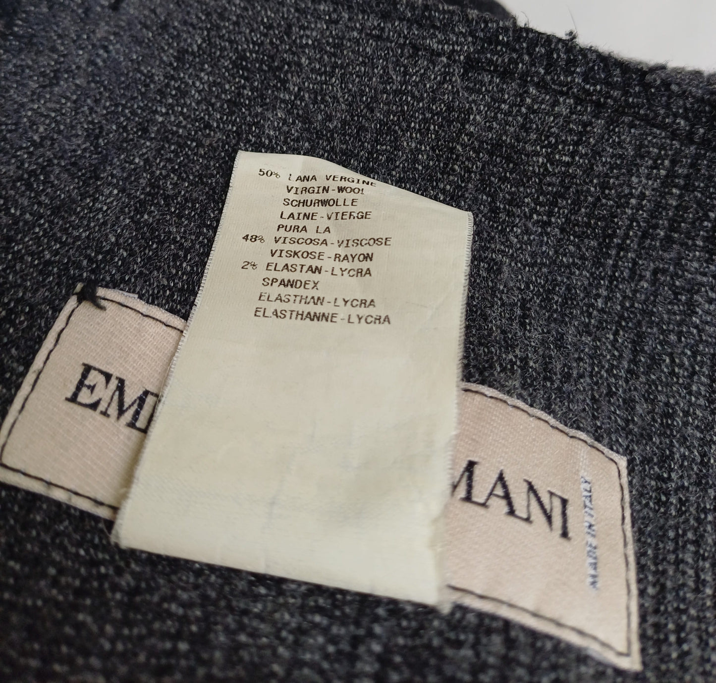 Vintage Emporio Armani Wool Button Cardigan Sweater Size EU 48