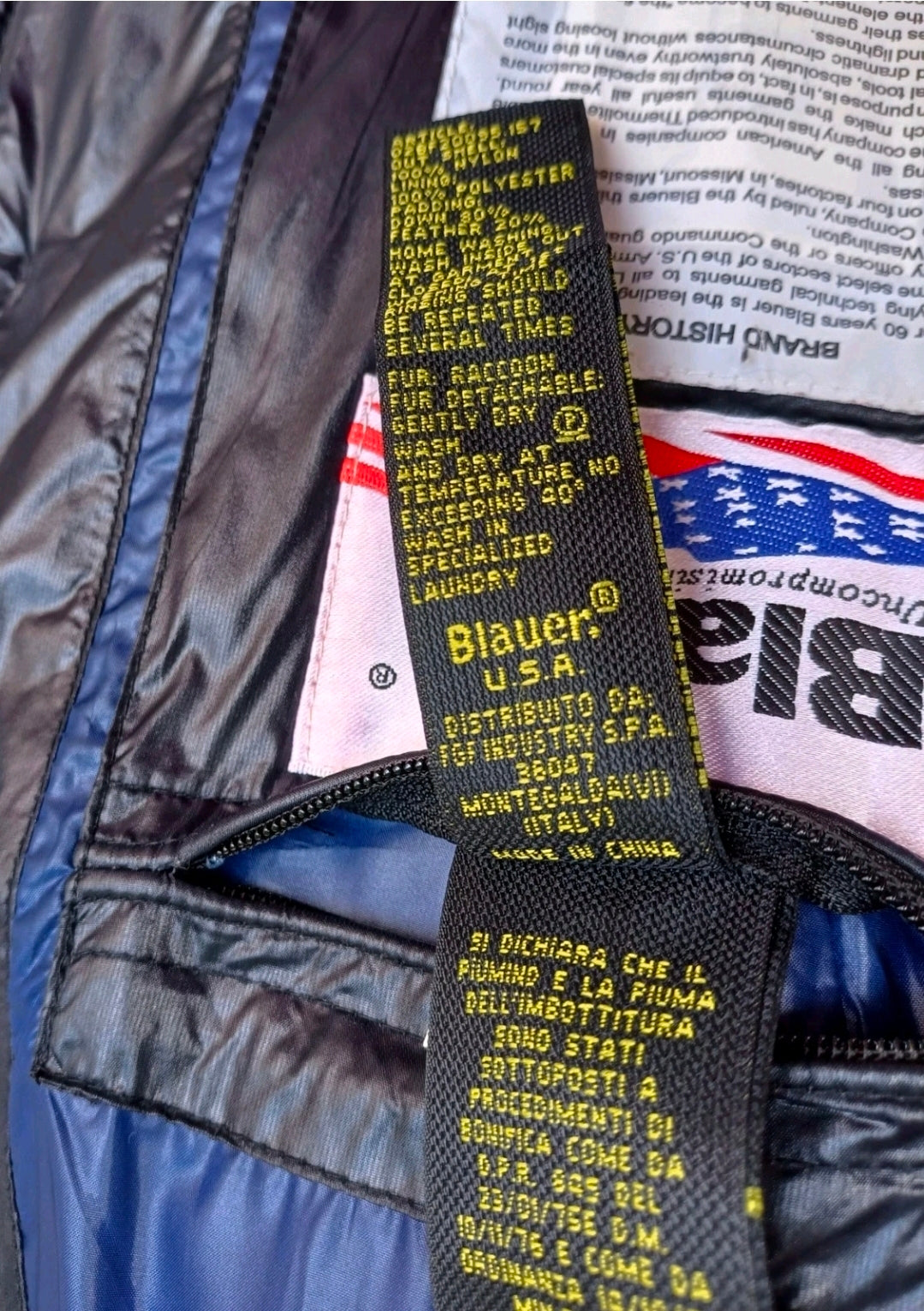 Blauer USA Womens Zip/Button Raccoon Fur Quilted Down Puffer Jacket Size XS