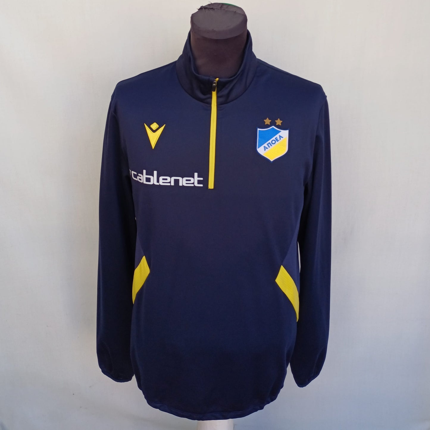 Apoel Nicosia 2023/24 Macron Zip Training Top Pullover Sweater Mens L