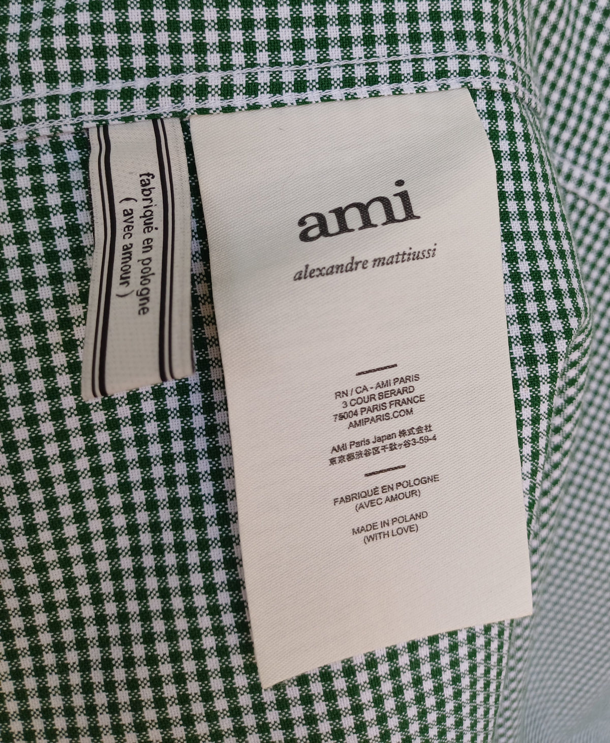 AMI Paris Gingham Cotton Plaid Button Shirt Size 40/Mens M
