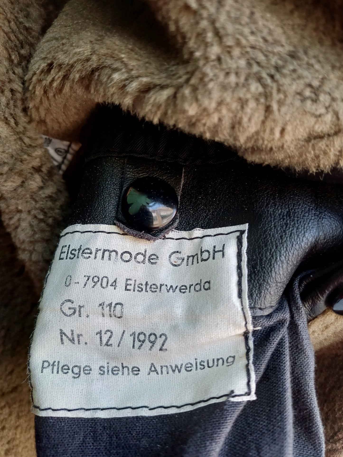 Vintage 1992 German Police Real Leather Jacket With Removable Fleece Lining Mens 2XL