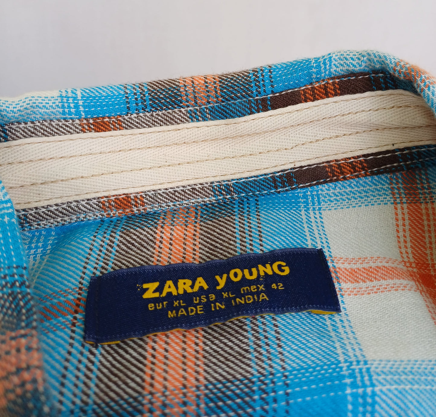 New With Tags Zara Young Checkered Plaid Cotton Button Up Flannel Shirt Mens XL