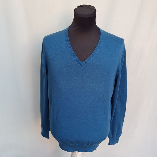 Alan Paine Pure Cotton V-Neck Sweater 50/Mens M
