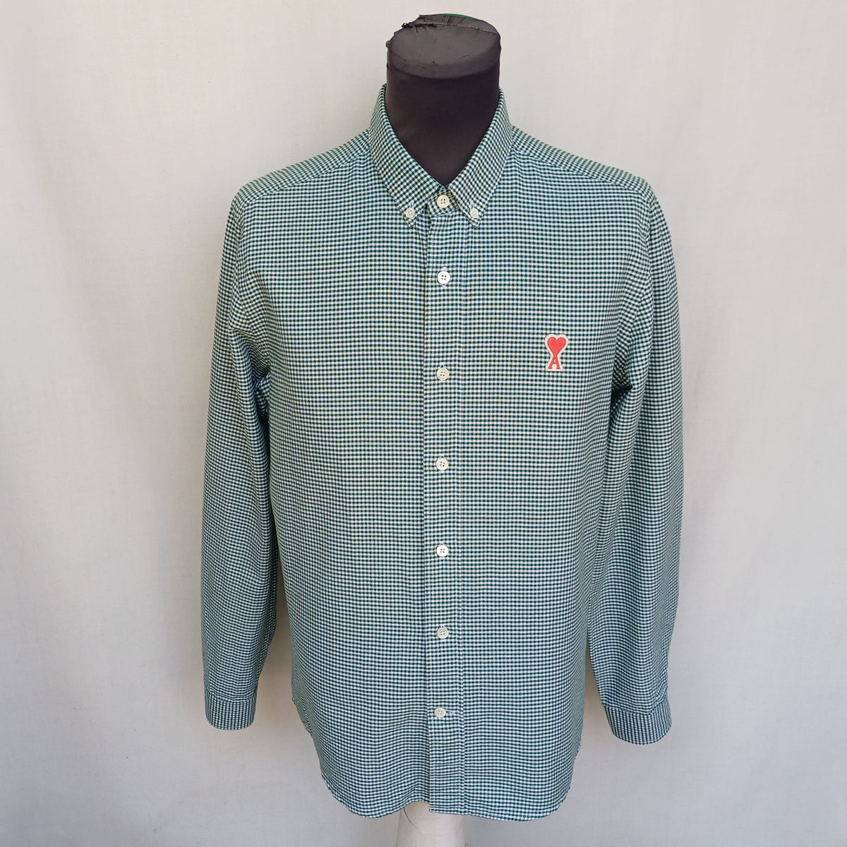 AMI Paris Gingham Cotton Plaid Button Shirt Size 40/Mens M
