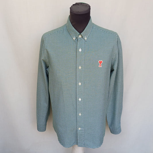 AMI Paris Gingham Cotton Plaid Button Shirt Size 40/Mens M