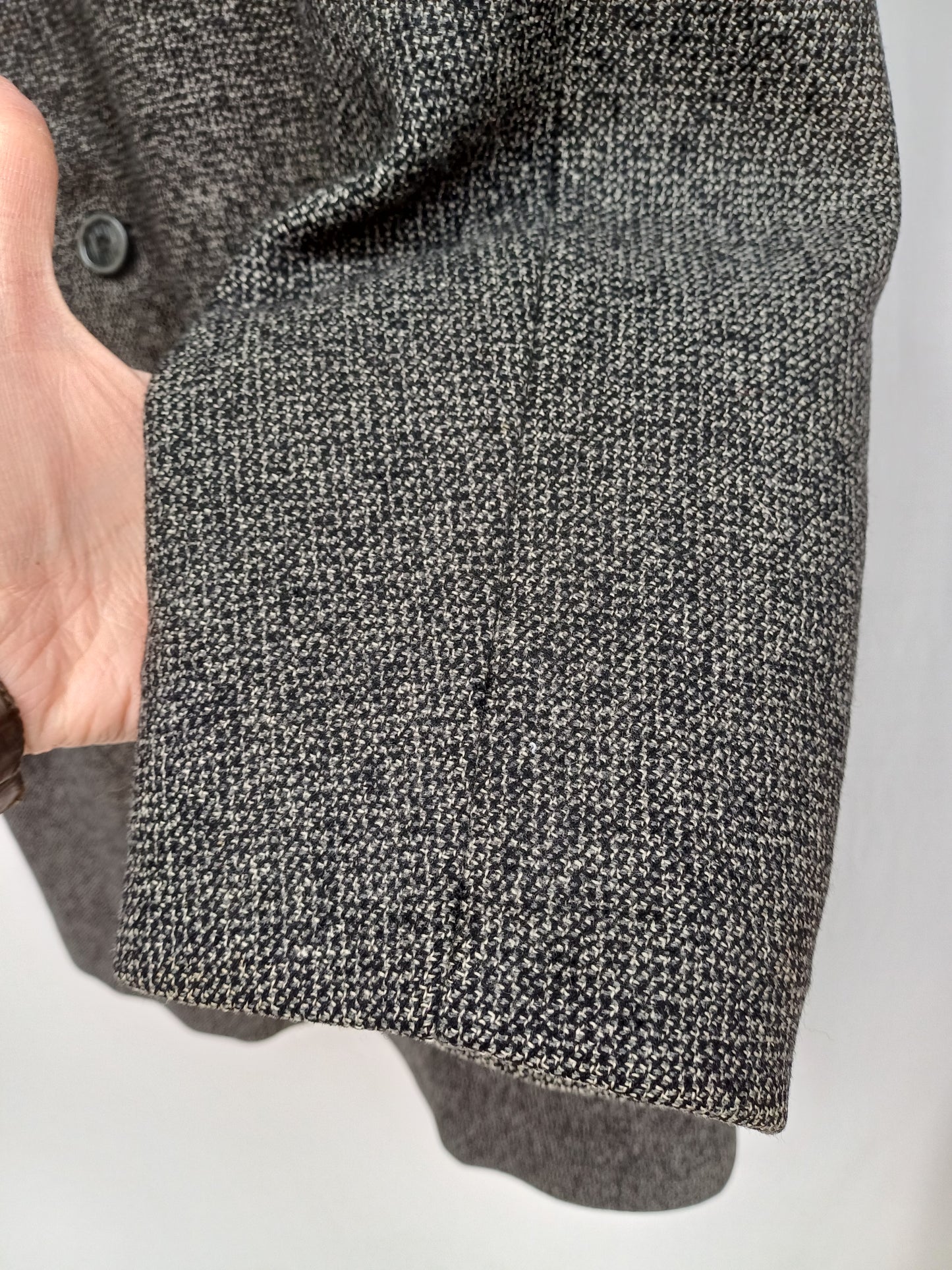 Lambtex Worthy Mens Pure Wool Button Coat Long Overcoat EU 52