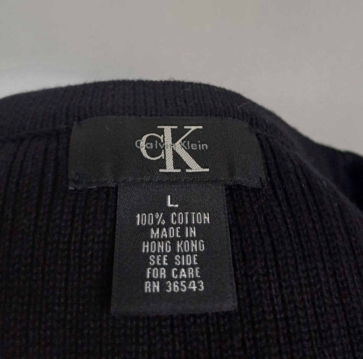 Calvin Klein 100% Cotton Knit Pullover Sweater Mens L