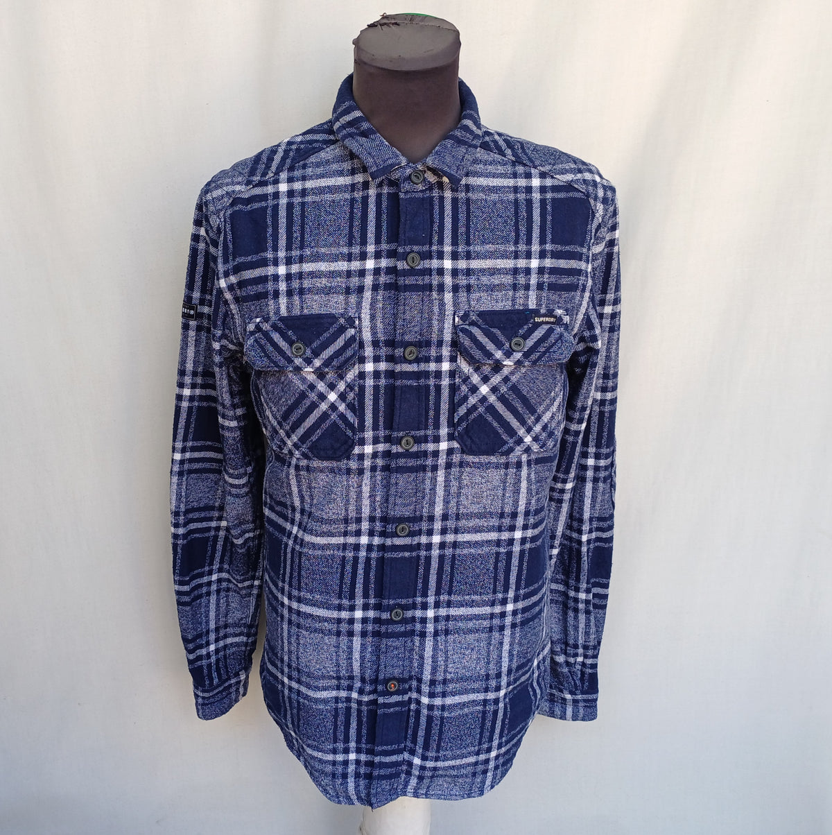 Superdry Lumberjack Fit Plaid Button-Up Flannel Shirt Mens M