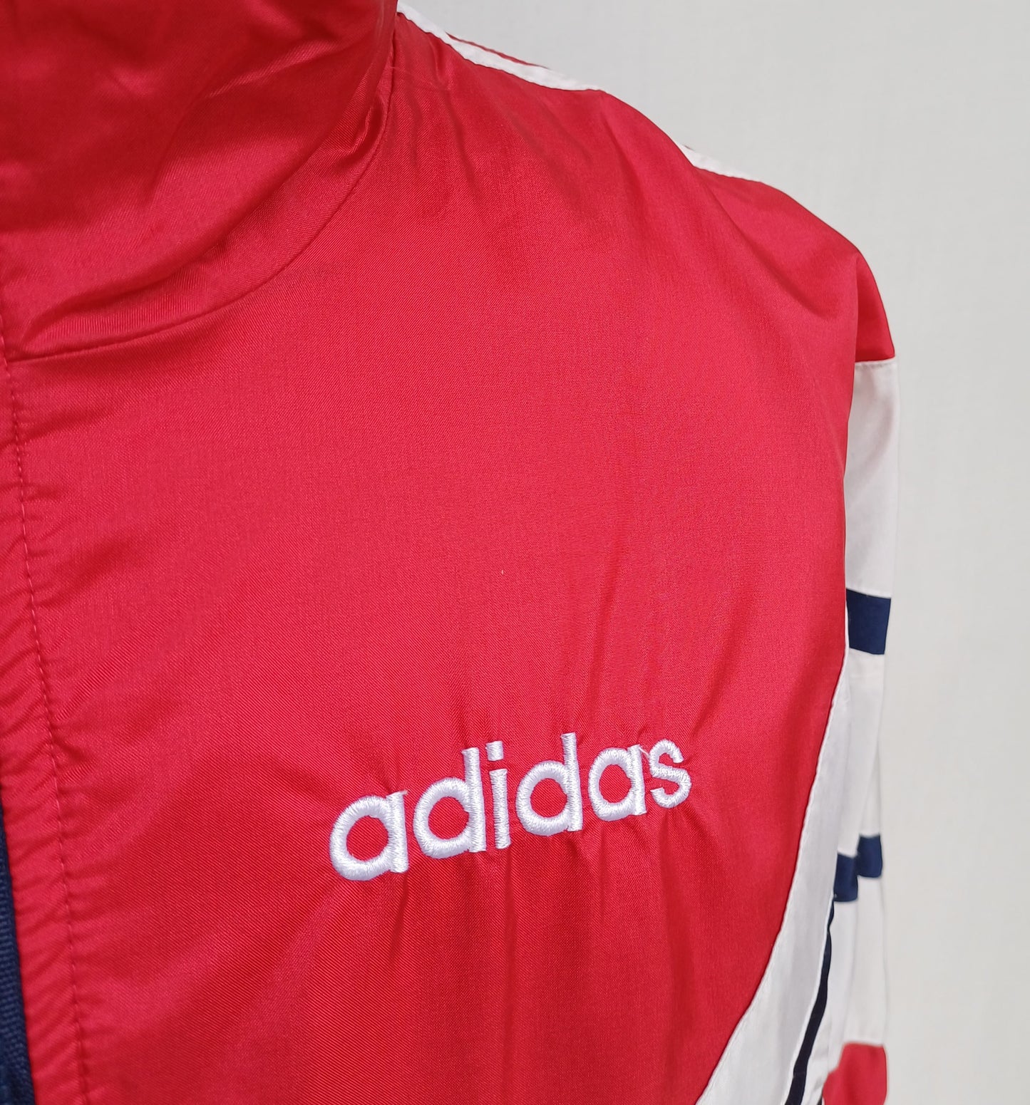 Vintage 90s Adidas Nylon Zip Track Top Jacket Mens M