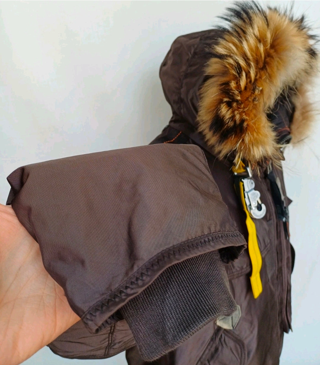 Parajumpers Real Fur Bomber Down Jacket W/Removable Lining Mens M