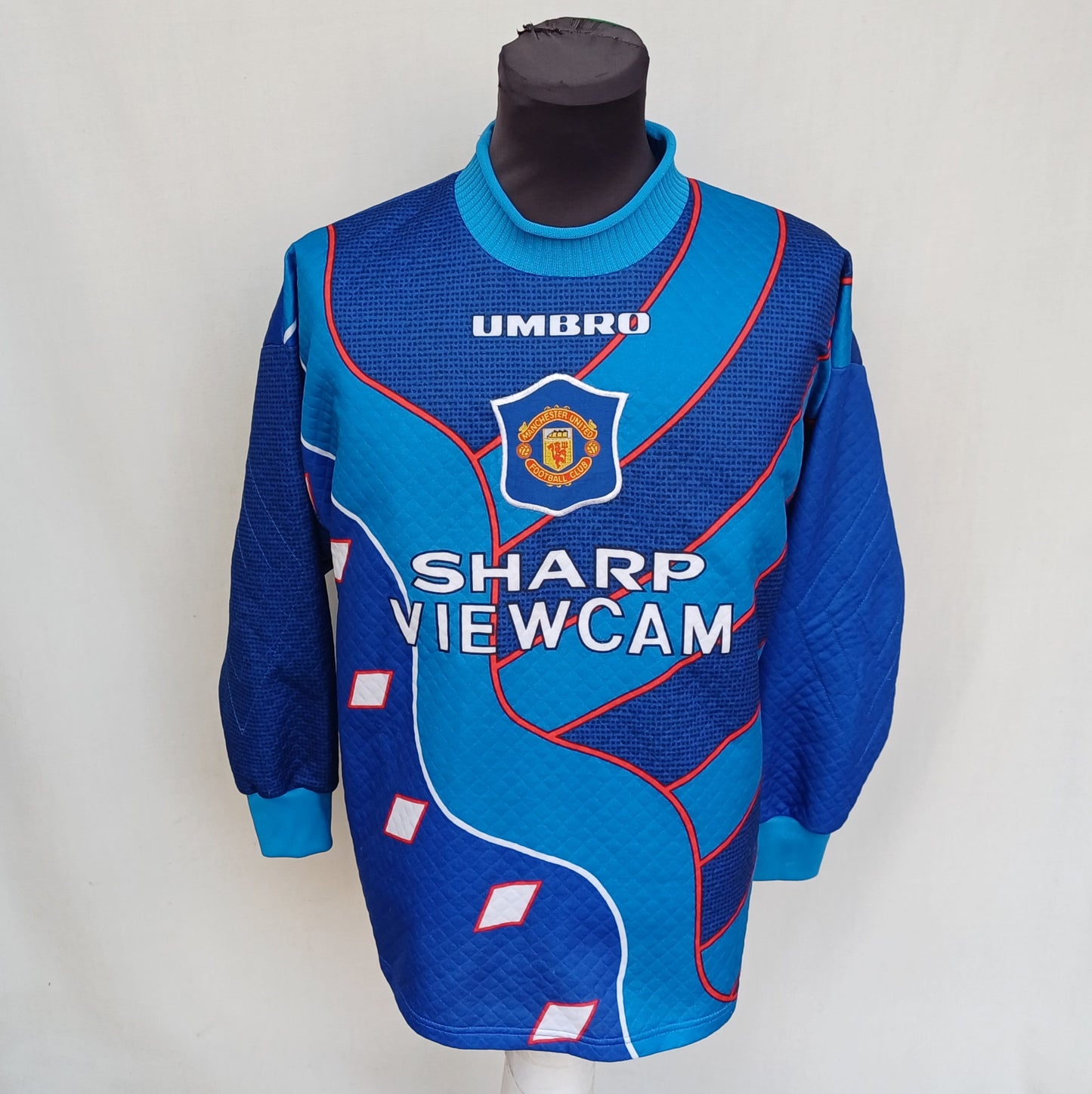 Manchester United 1995/97 Goalkeeper Umbro Football Shirt Size Youth Fits Mens S
