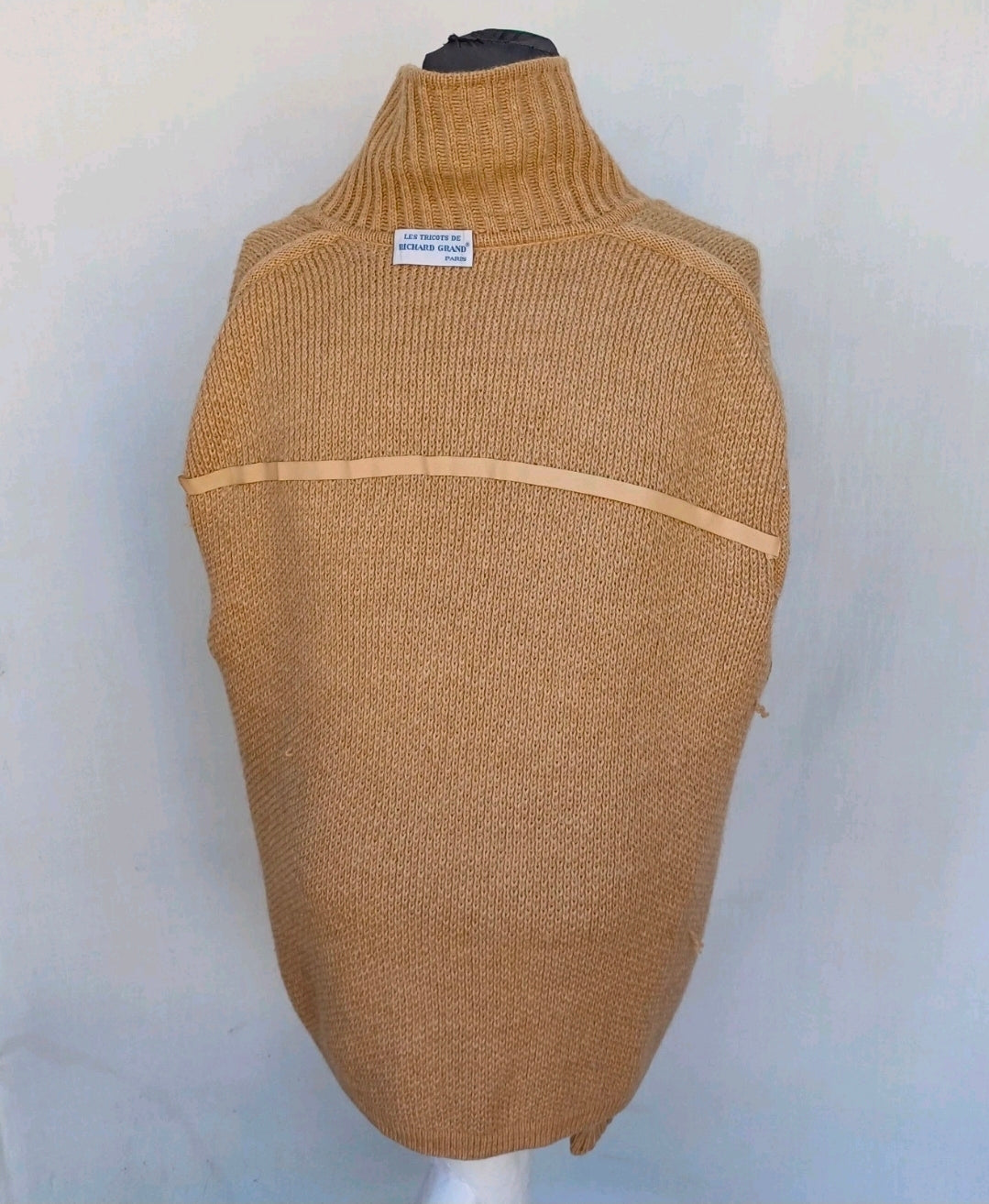 Vintage Richard Paris Grand Camel Hair/Wool Knit Button Cardigan Mens XL