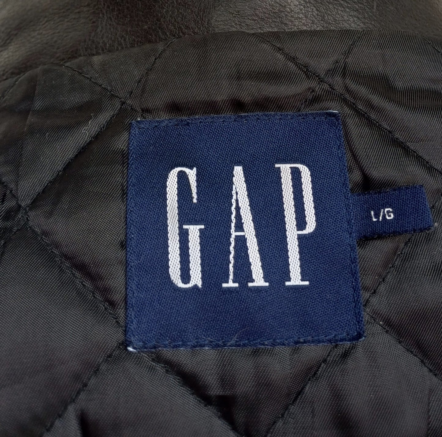 Vintage GAP Padded Quilted Lining Leather Jacket Mens L