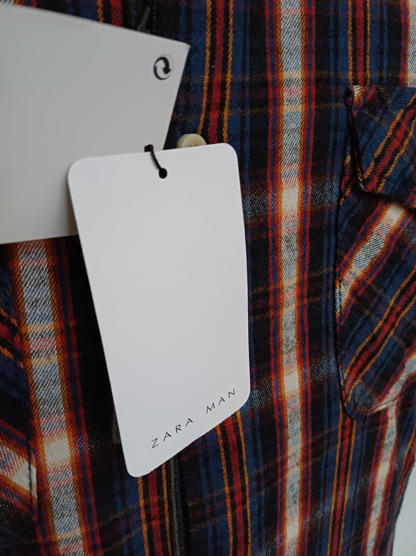 New With Tags Zara Young Checkered Plaid Cotton Button Up Flannel Shirt Mens L