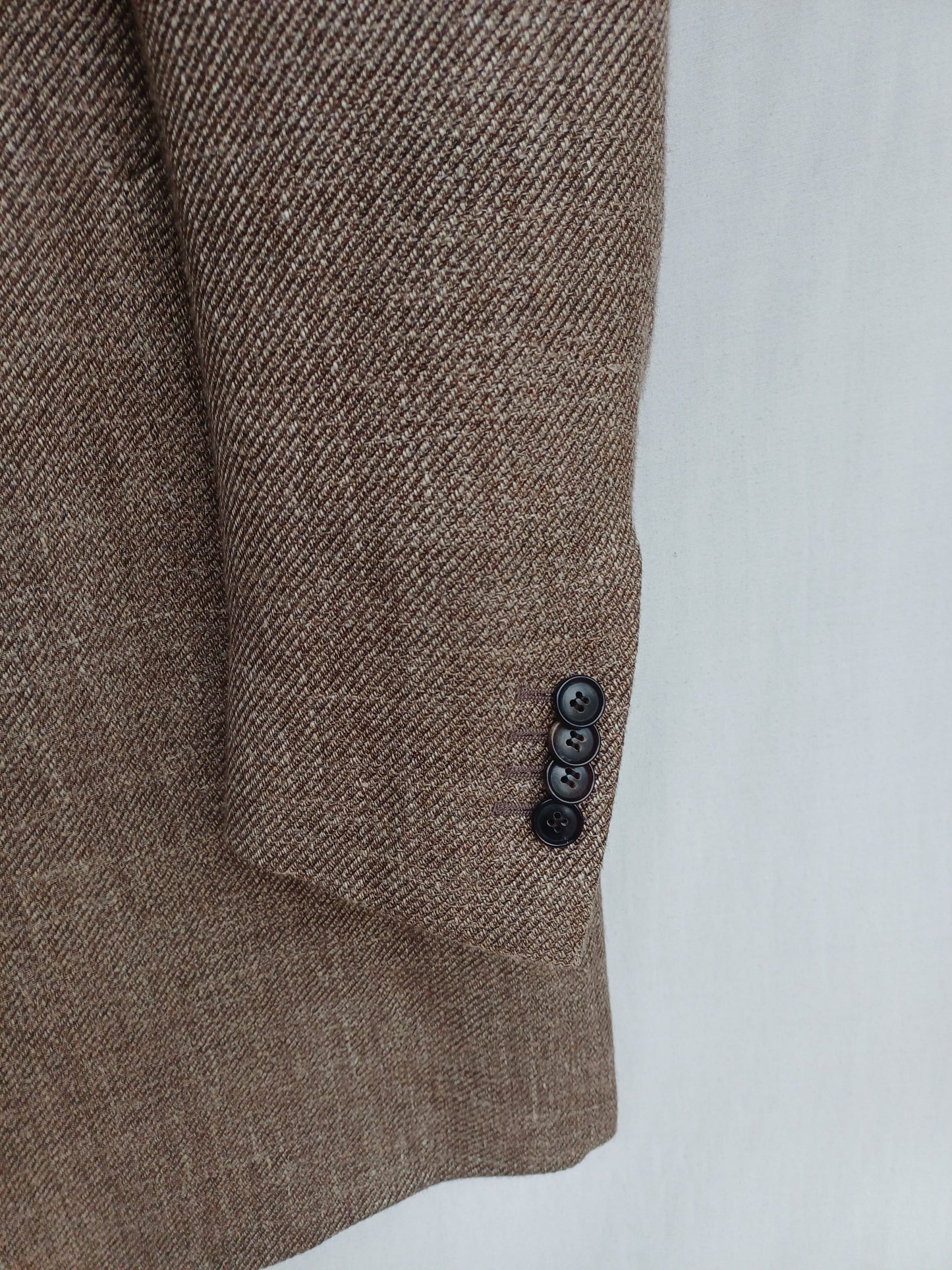 Suitsupply E.Thomas Vincenza Mens Wool/Silk/Linen Button Overcoat EU 48/US 38