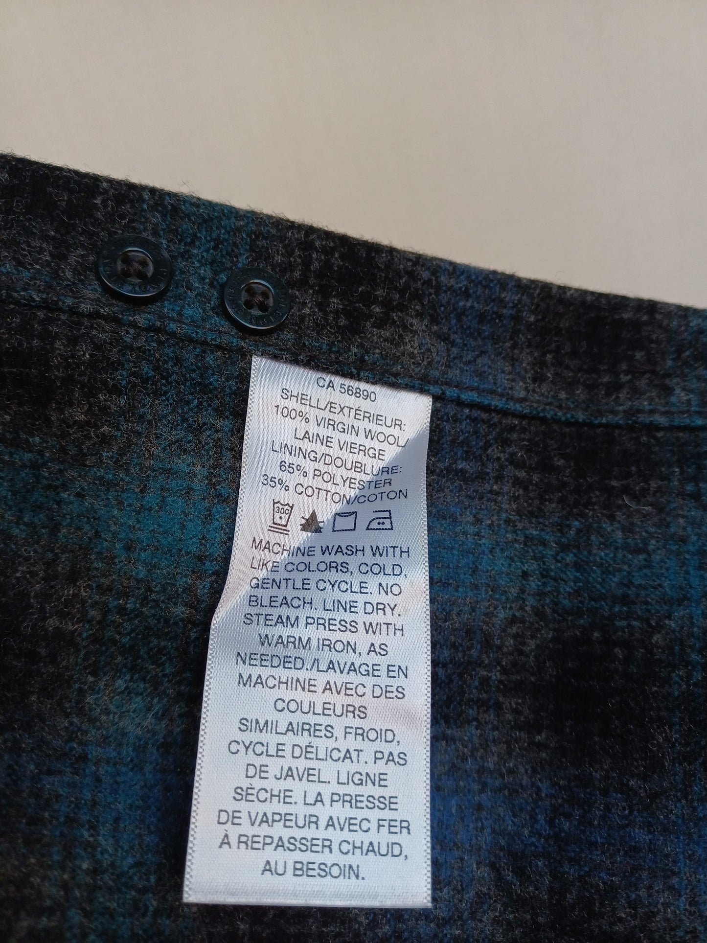 Pendleton Flannel Wool Plaid Button Shirt Mens L