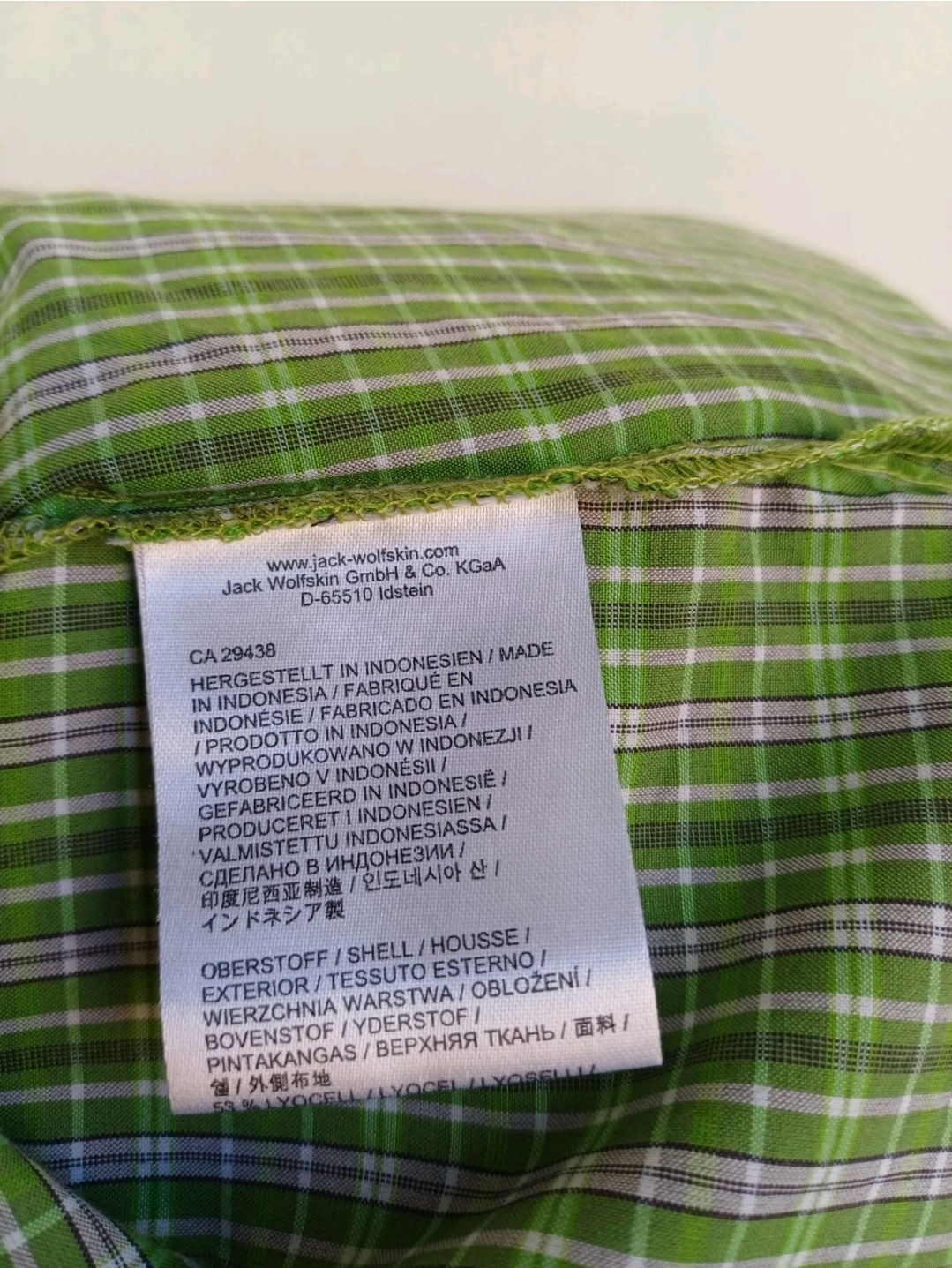 Jack Wolfskin QMC Plaid Outdoor button-UP Long Sleeve shirt Mens S