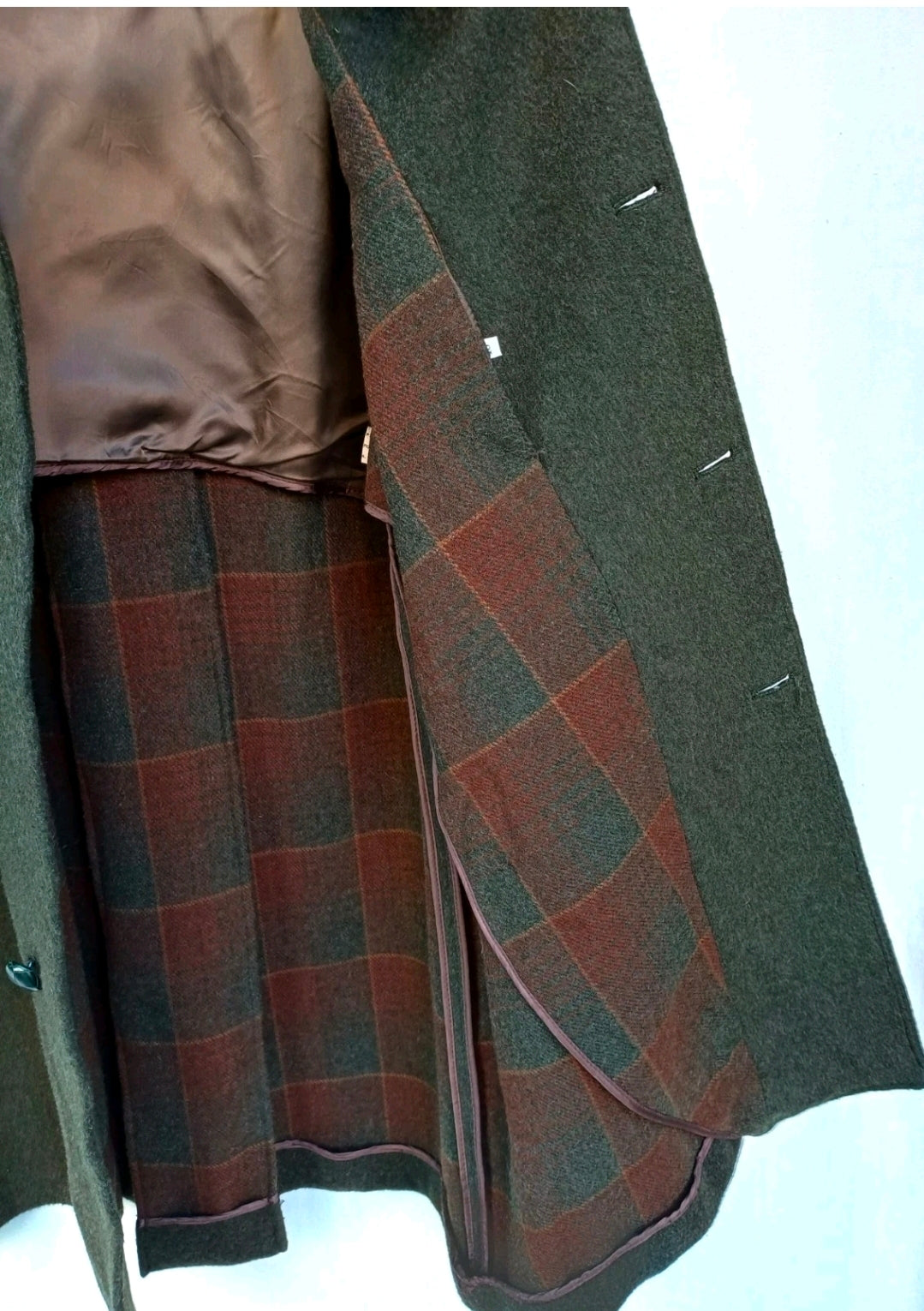 Vintage Alpen Loden Impragniert Mens Wool Button Coat Overcoat Size EU 48