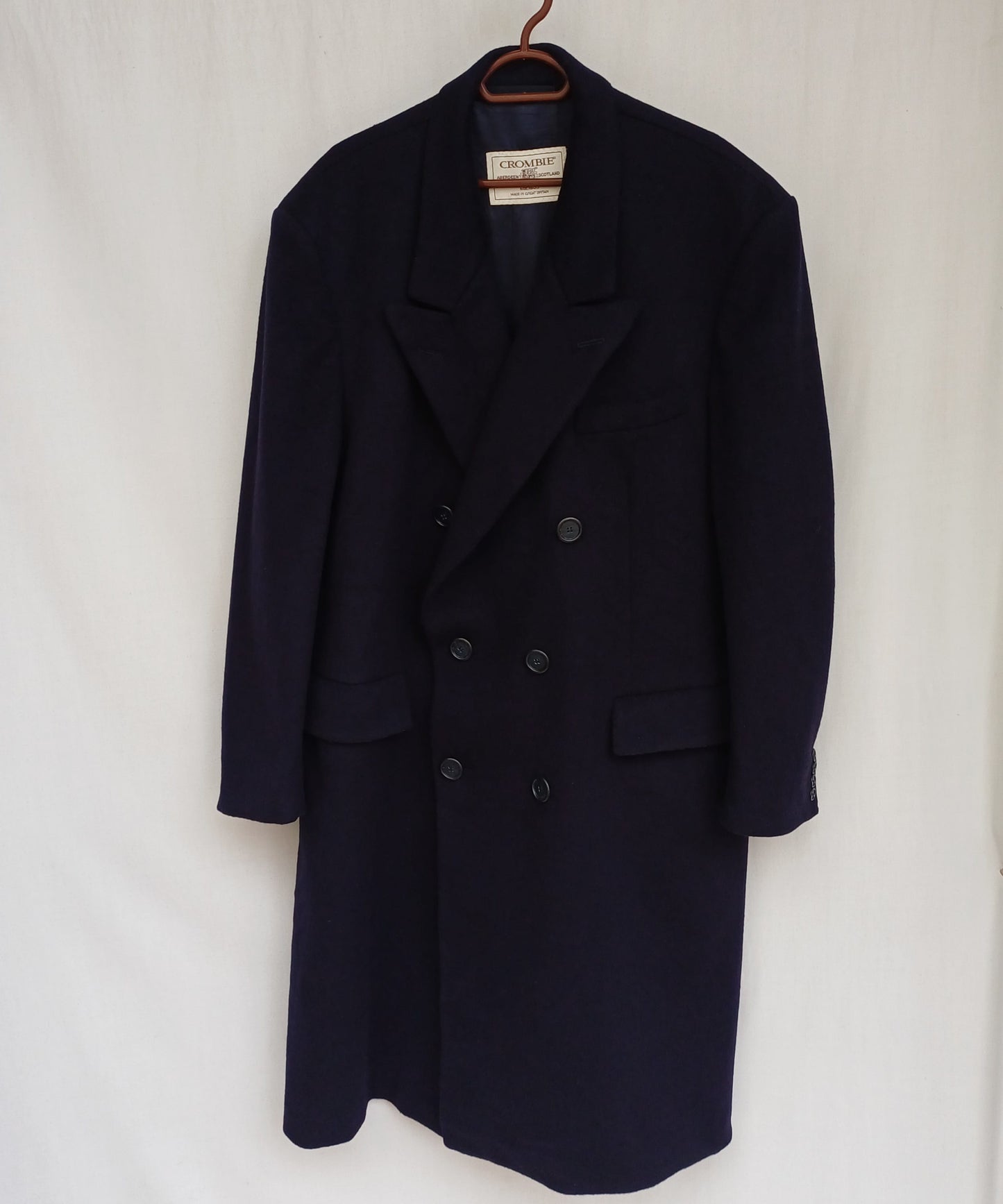 Crombie Mens Pure Wool Button Coat Long Overcoat EU 52/UK 44