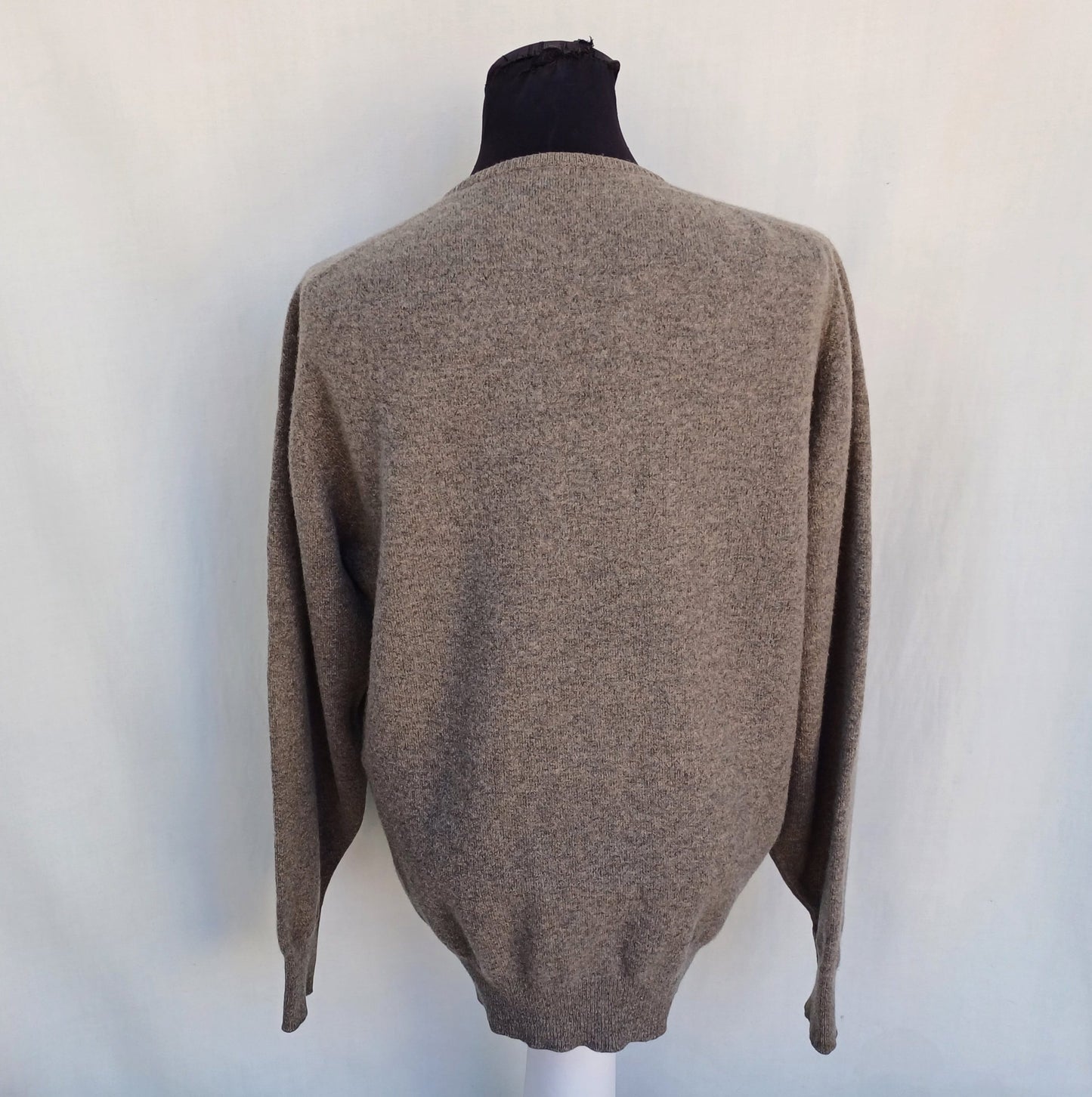 William Lockie Lambswool V-Neck Sweater Scotland Jumper Mens XL