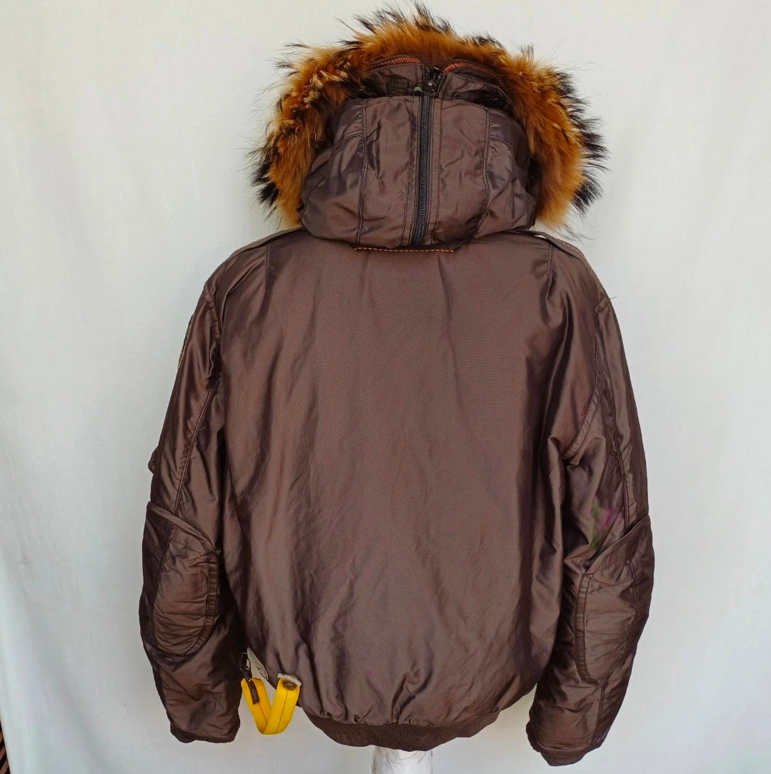 Parajumpers Real Fur Bomber Down Jacket W/Removable Lining Mens M