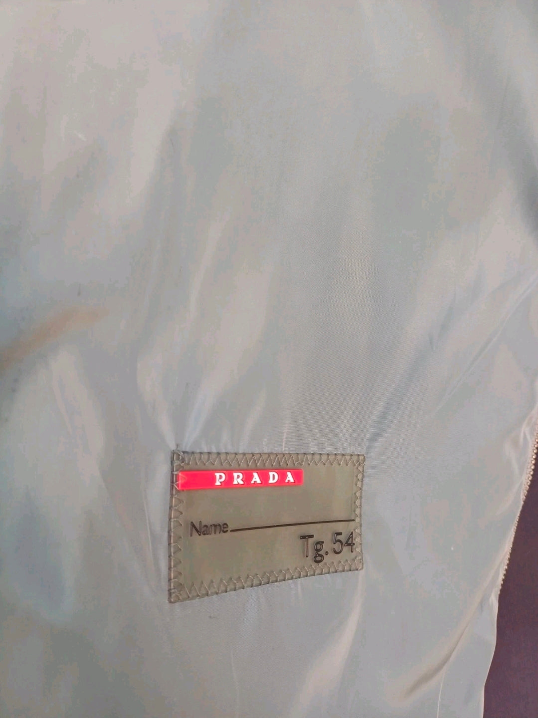 Prada SGH466 NylonPU Resin Coated Hooded Jacket Full Zip Coat Size 54