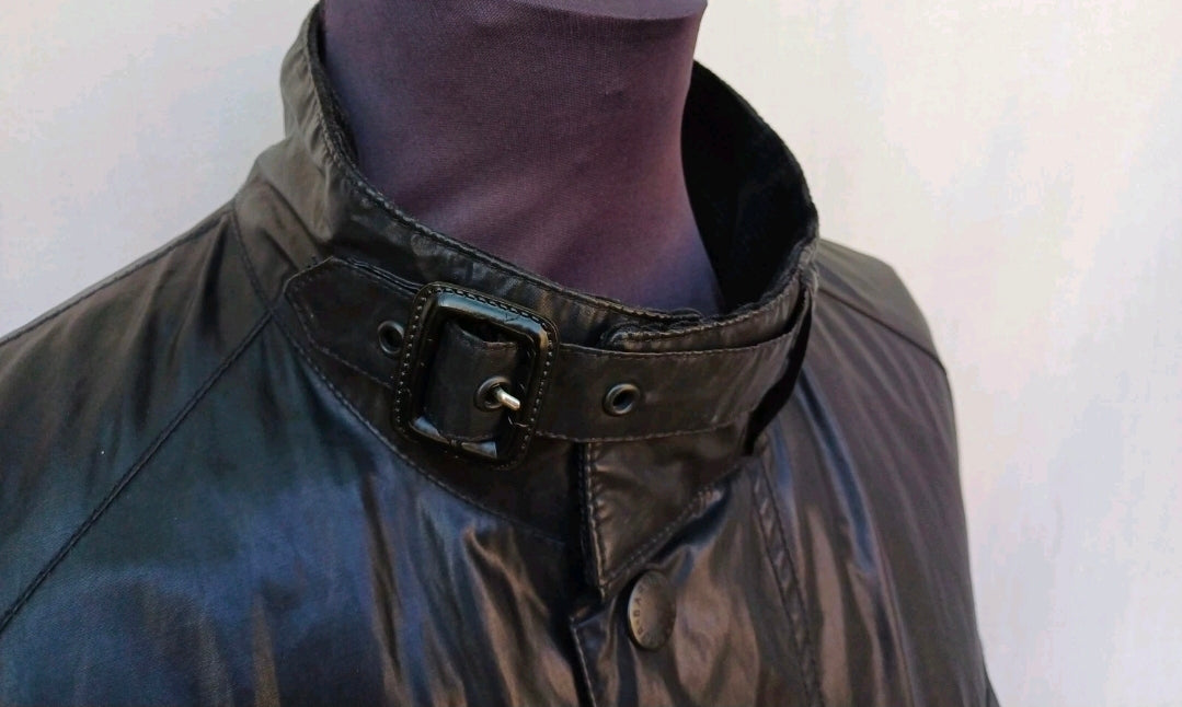 Barbour T1149 Carbon Finish International Jacket Zip/Snap Coat Mens M