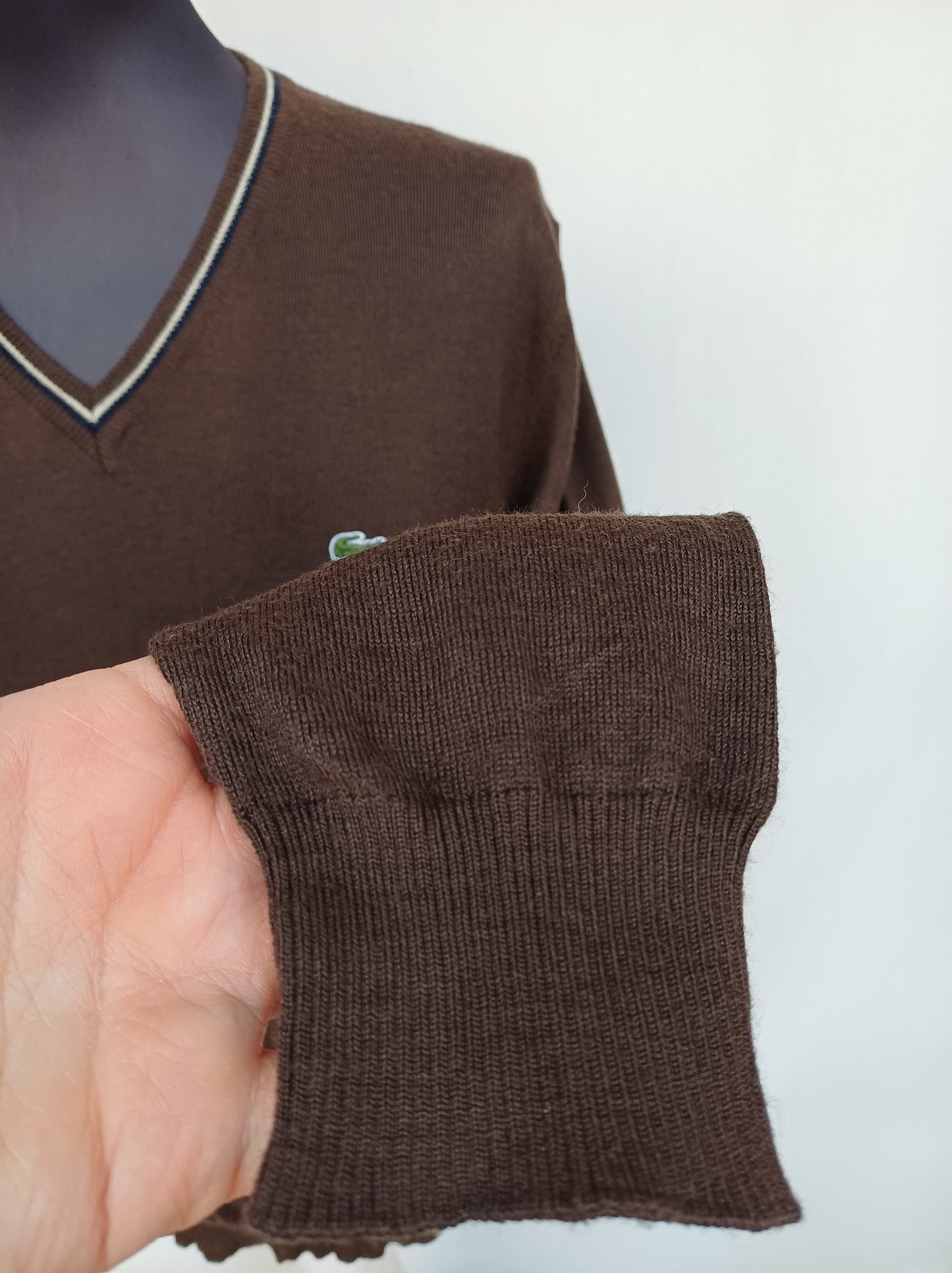 LaCoste Wool/Acrylic V-Neck Pullover Sweater Size 4/Mens Medium