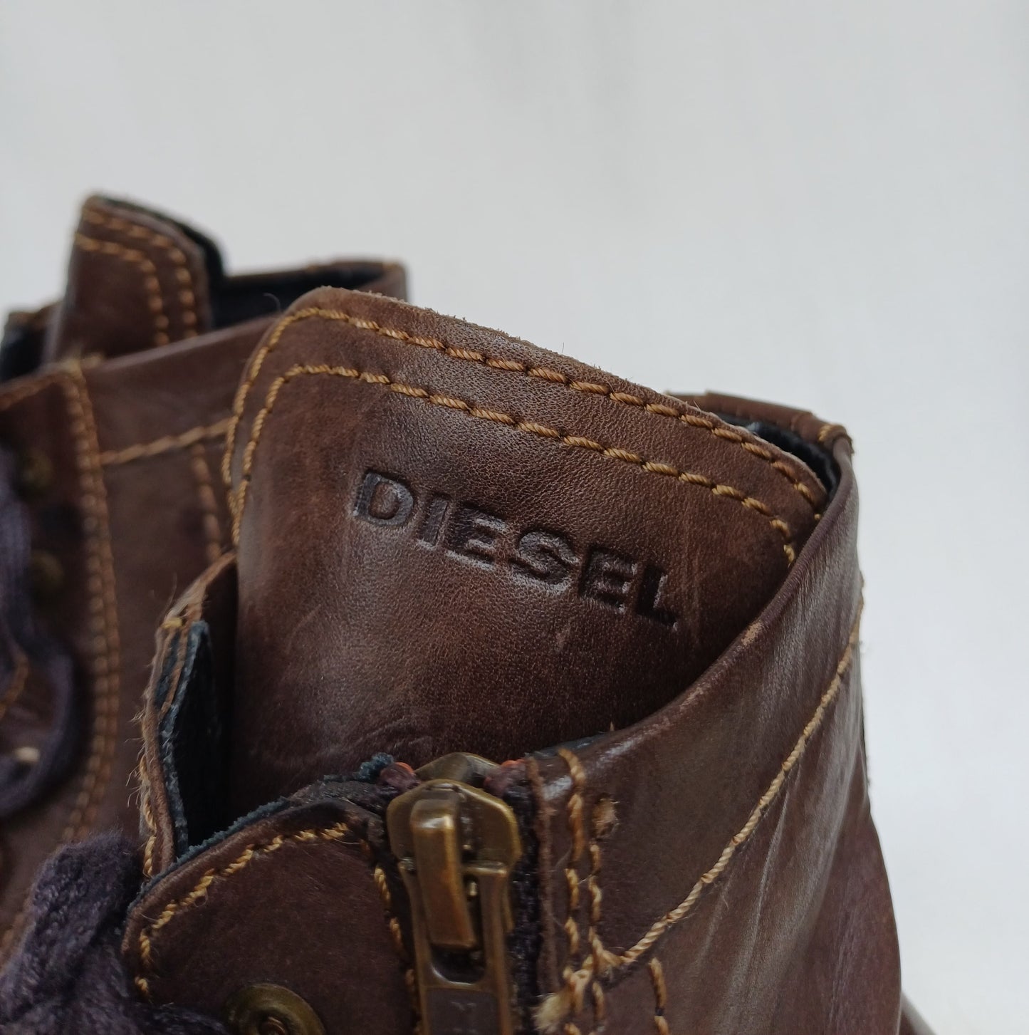 Diesel Men's Genuine Leather Boots Size EU 44