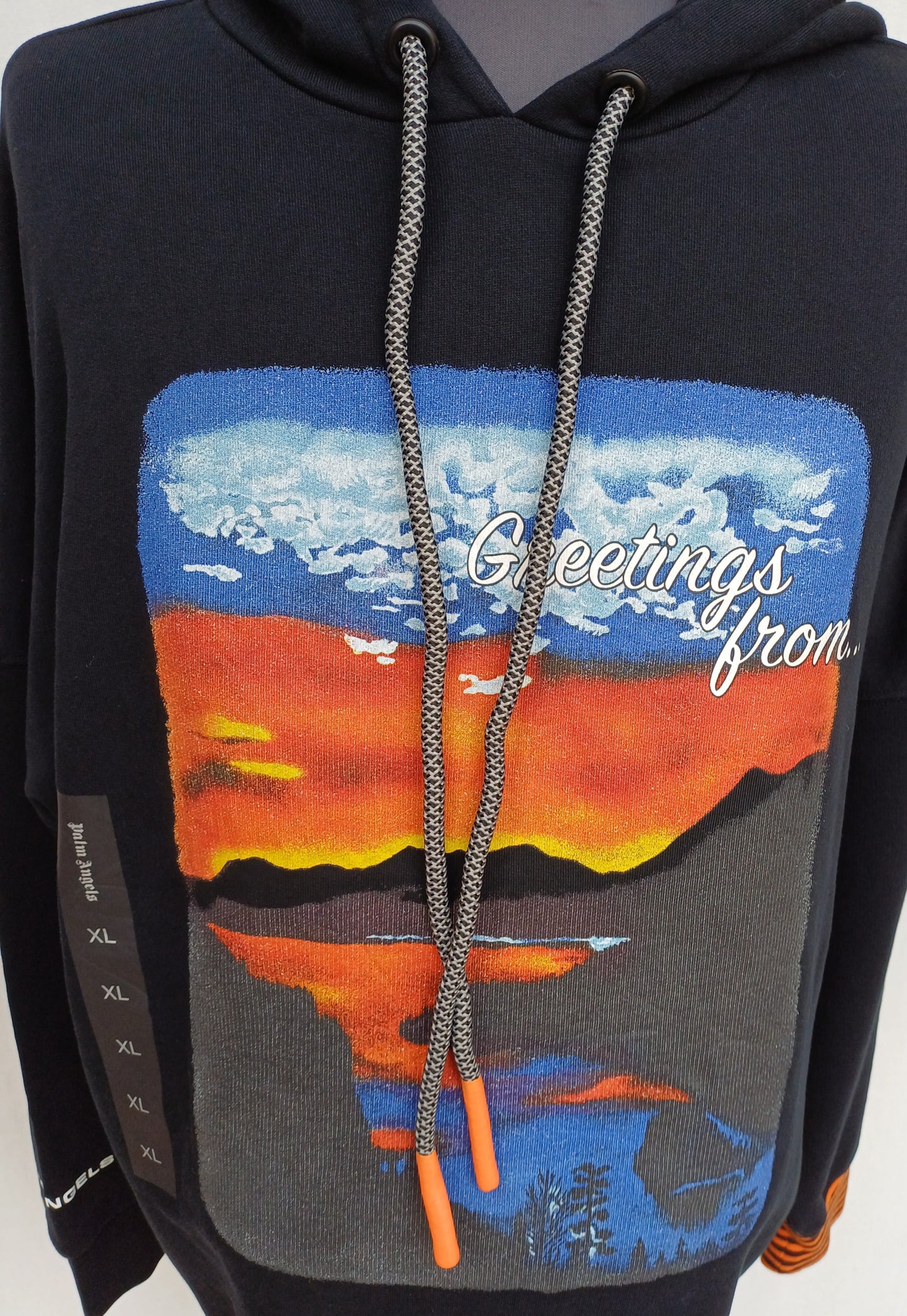 Palm Angels Greetings From All Over Pullover Hoodie Mens M Oversized