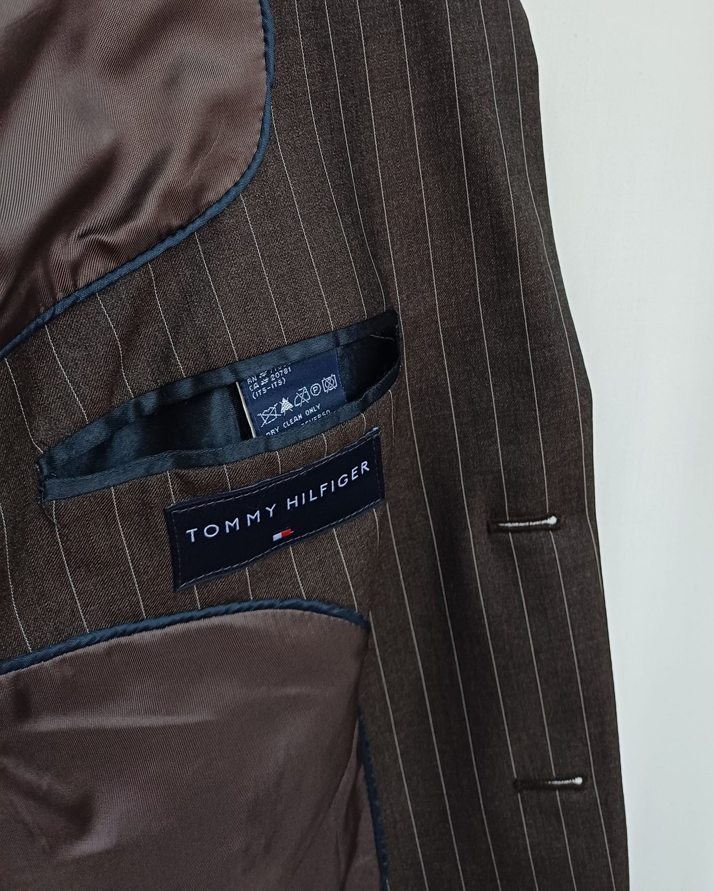 Tommy Hilfiger Wool Striped Mens Button Blazer Jacket Size EU 52
