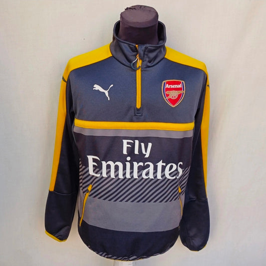 Arsenal 2016/17 Puma 1/4 Zip Training Top L/S Pullover Sweater Mens S