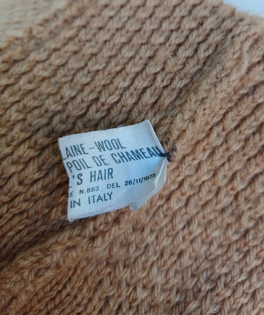 Vintage Richard Paris Grand Camel Hair/Wool Knit Button Cardigan Mens XL