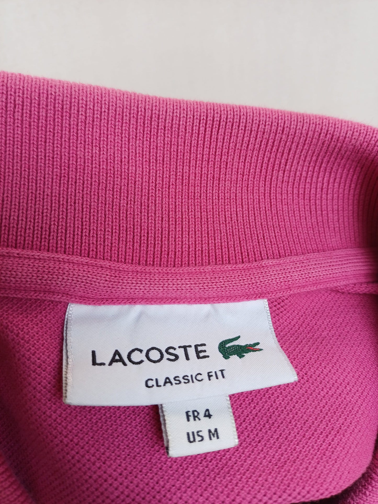 LaCoste Classic Fit Cotton Polo Button Shirt Size 4/Mens M