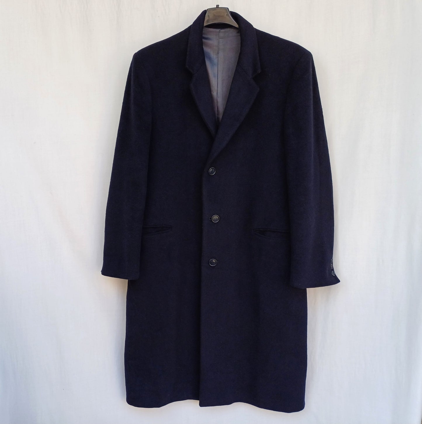 Luc Saint Alban Mens Wool/Cashmere Button Long Coat Overcoat Size EU 50