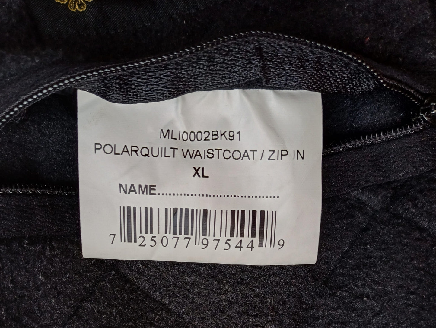 Barbour Polarquilt Waistcoat Zip In Vest Mens XL