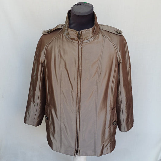 New Without Tags Burberry London Womens 3/4 Sleeve Shiny Jacket Size 44/Large