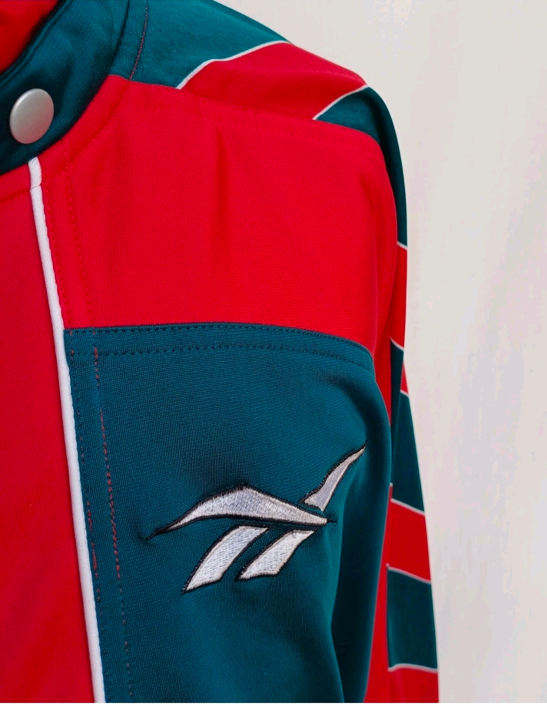 Vintage 90s Reebok Big Logo Full Zip Track Top Jacket Mens L