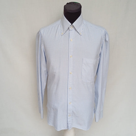 Borrelli Napoli Striped Button-Down Shirt Size 38/15/Mens M