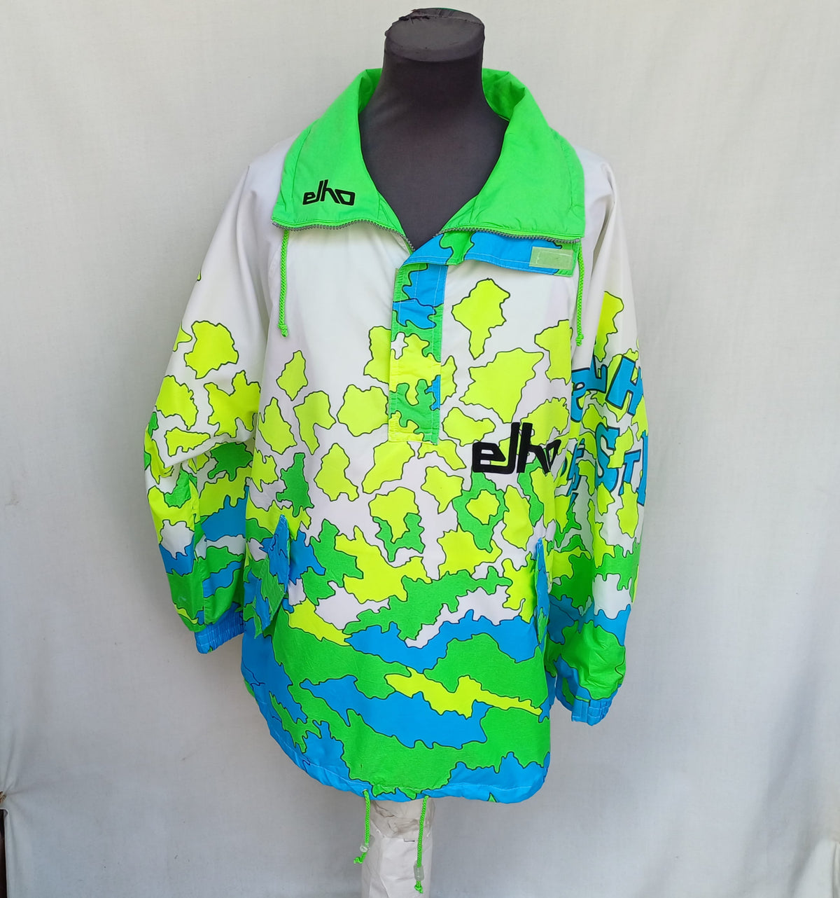Vintage 90s Elho Freestyle Neon Pullover Jacket Size L