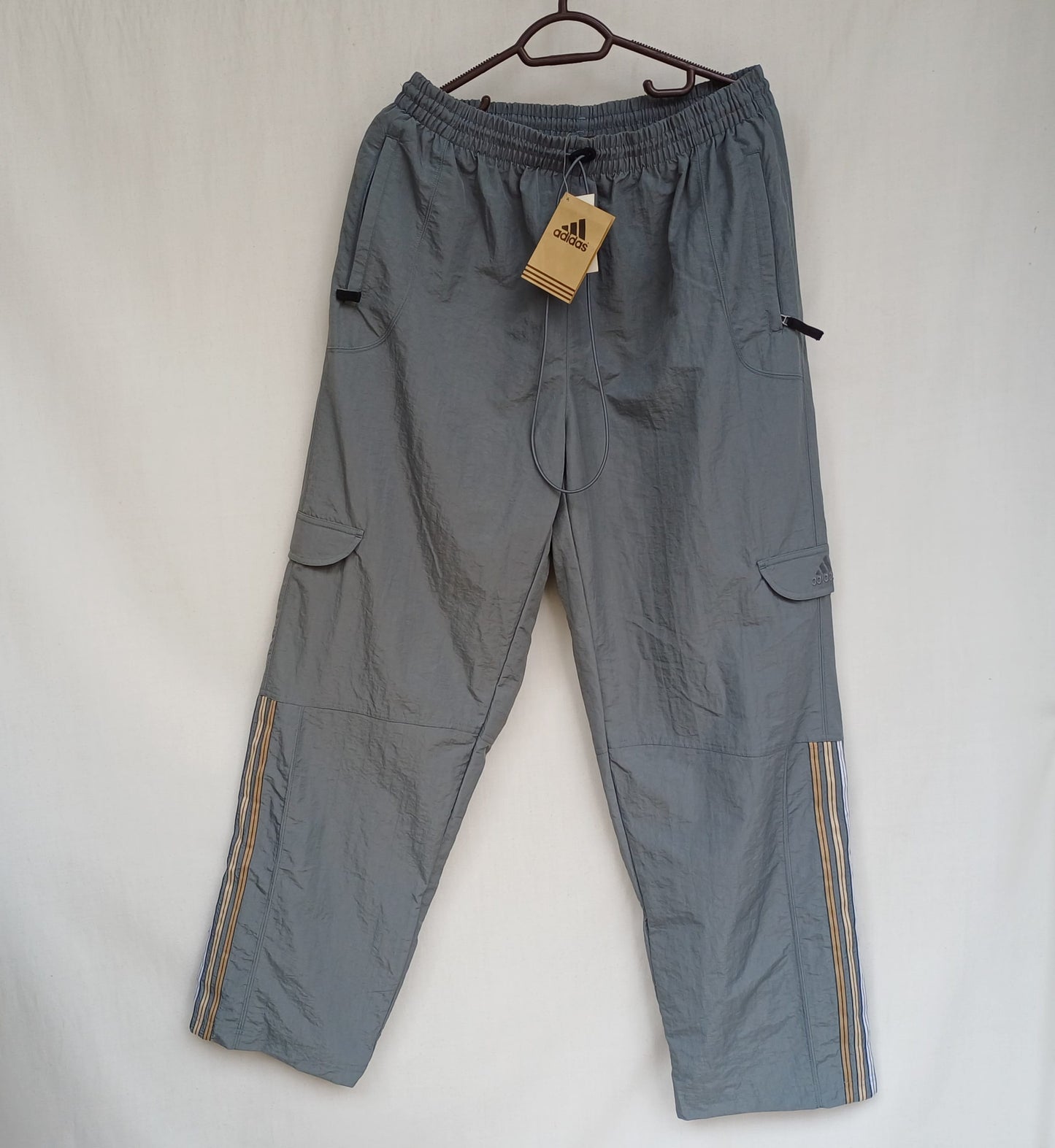 New With Tags 90s Adidas Nylon Track Pants Trousers Mens L