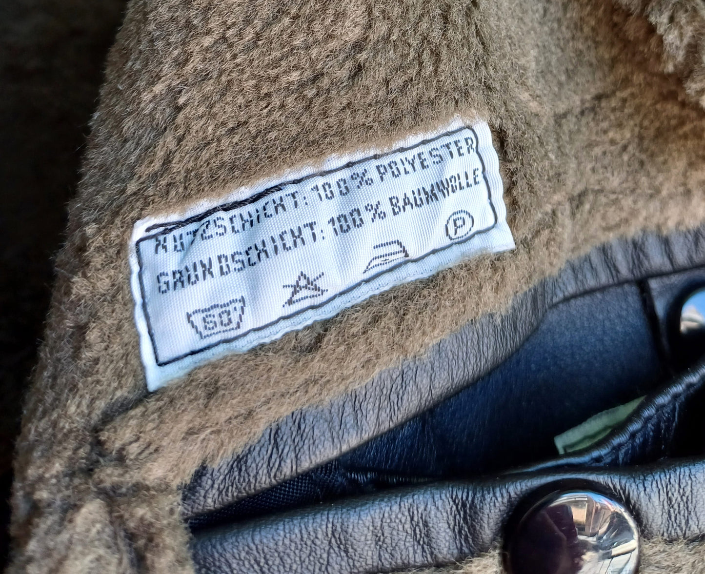 Vintage 1992 German Police Real Leather Jacket With Removable Fleece Lining Mens 2XL