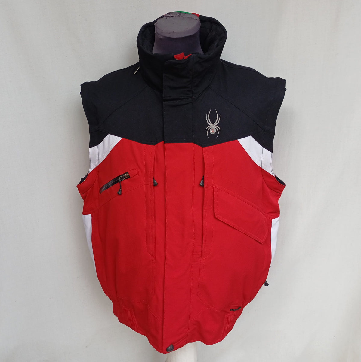 Vintage Spyder Dermizax Full Zip Ski Hooded Jacket W/Removable Sleeves Mens L