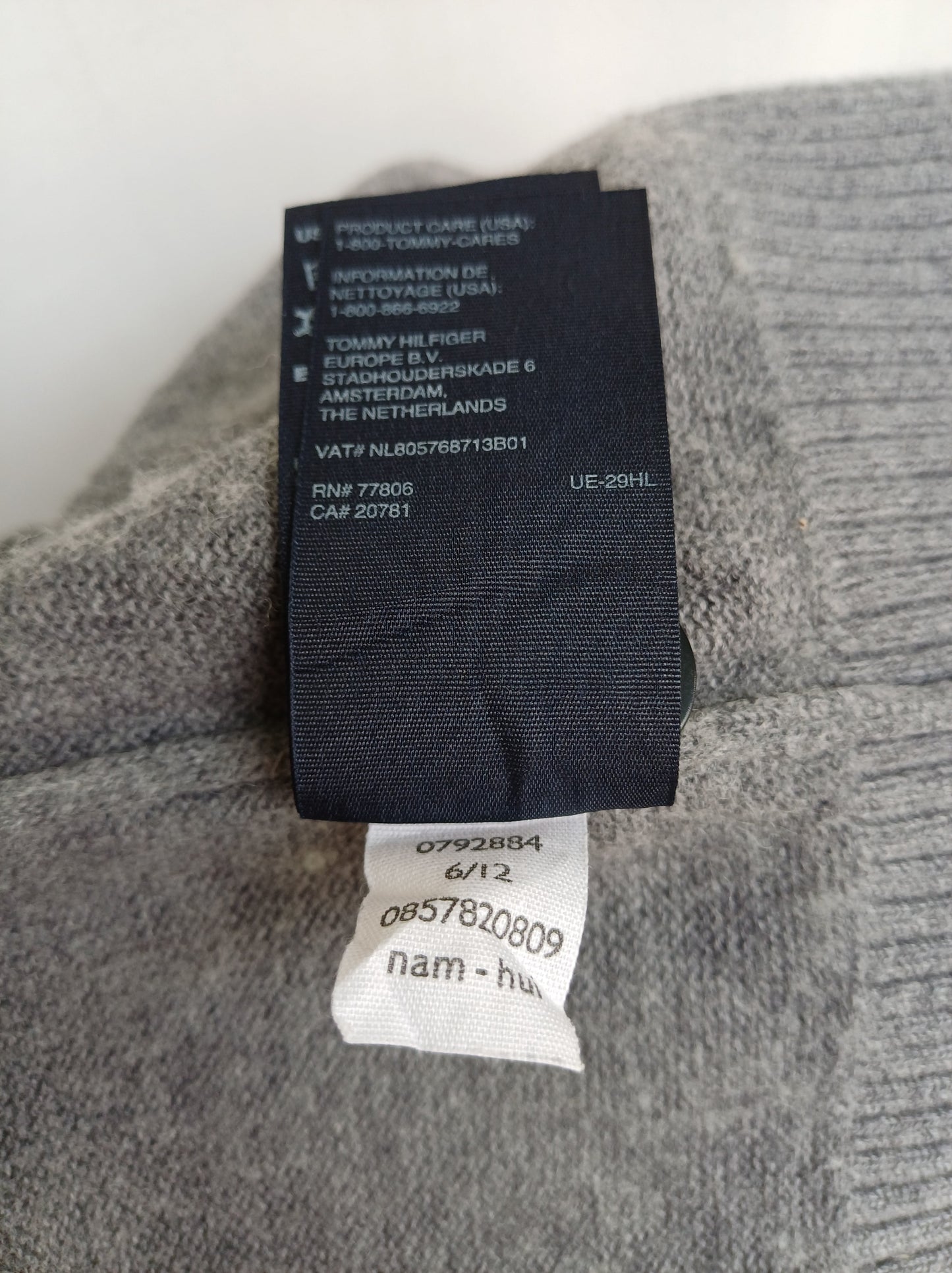Tommy Hilfiger Shawl Collar Cotton/Wool Sweater Mens L