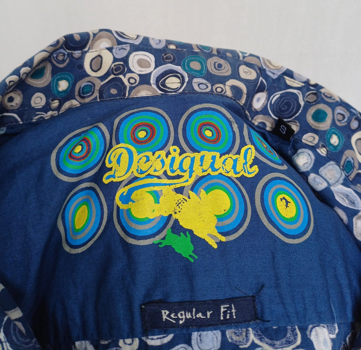 Desigual Regular Fit All Over Circle Cotton Button-Up Shirt Mens S