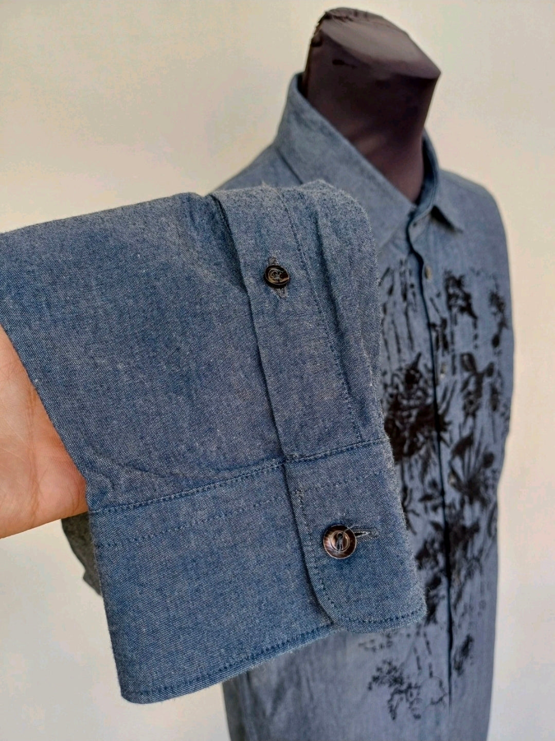 Diesel Black Gold 100% Cotton Button-Up Shirt Size Mens 48