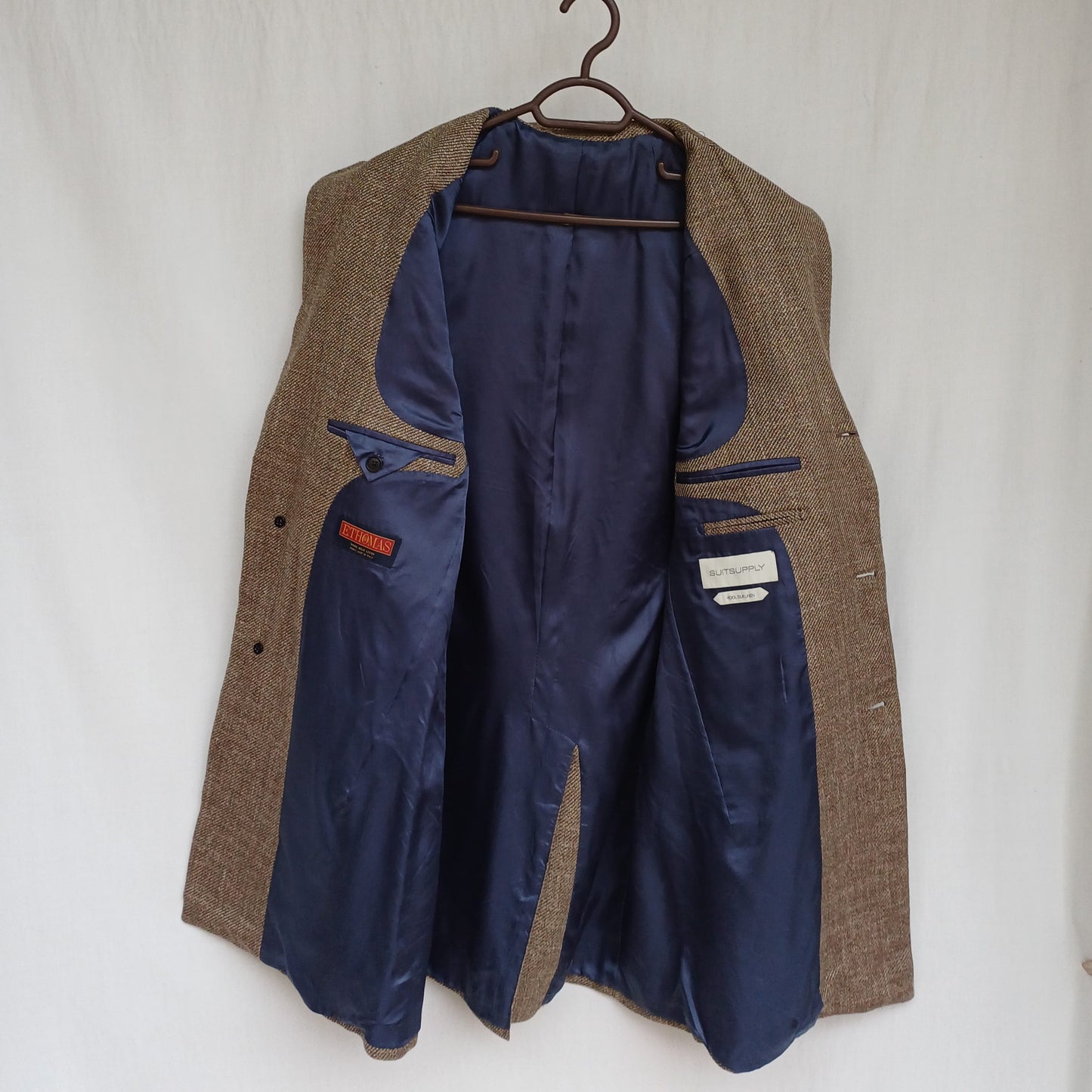 Suitsupply E.Thomas Vincenza Mens Wool/Silk/Linen Button Overcoat EU 48/US 38