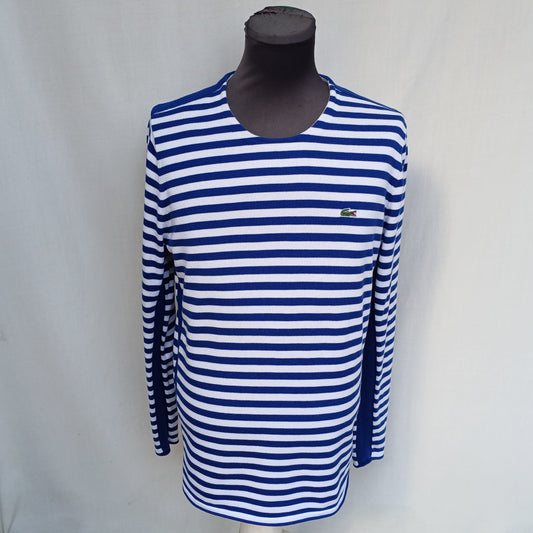 LaCoste Cotton Crew Neck Striped T-Shirt Size 4/Mens M
