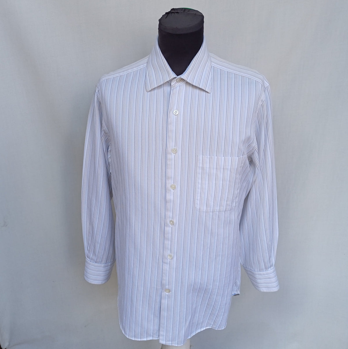 Lanvin Paris Striped Button-Up Shirt Size 40/Mens M